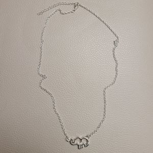 Elephant silver pendant necklace